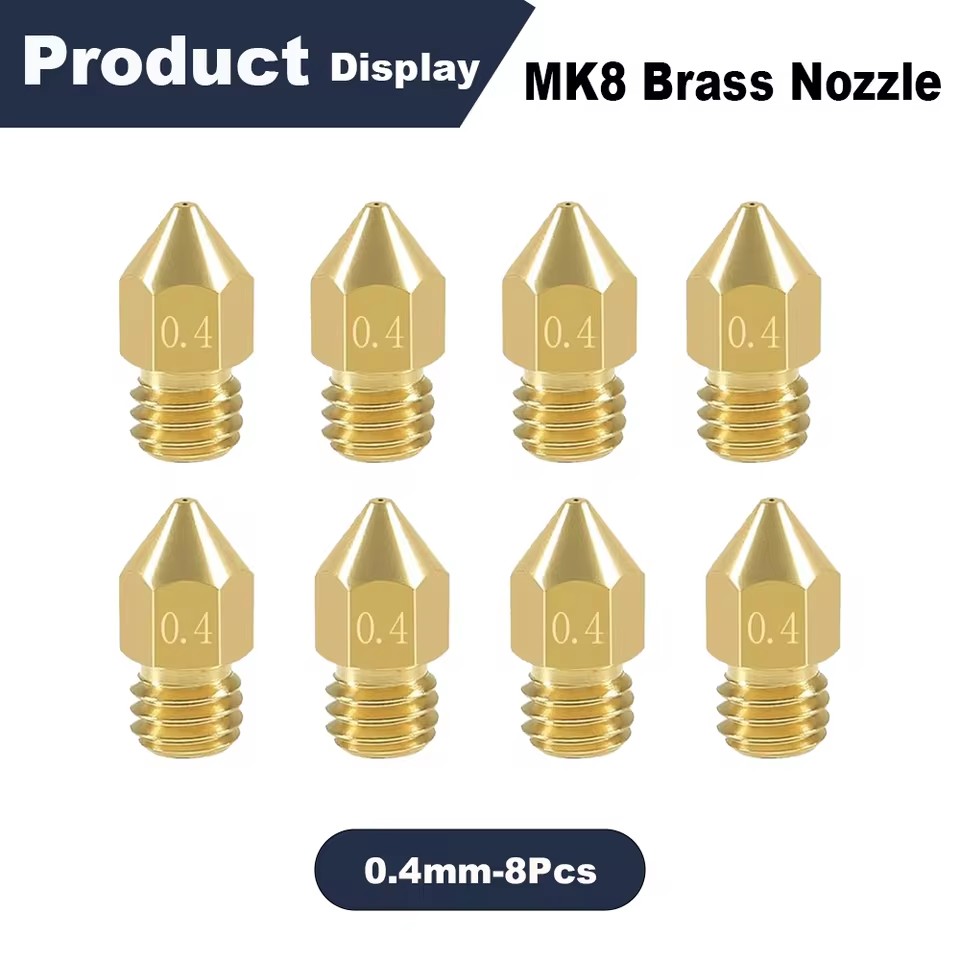 3D Printer Nozzle Brass - 0.4mm MK8 Extruder Nozzle 3D Printer