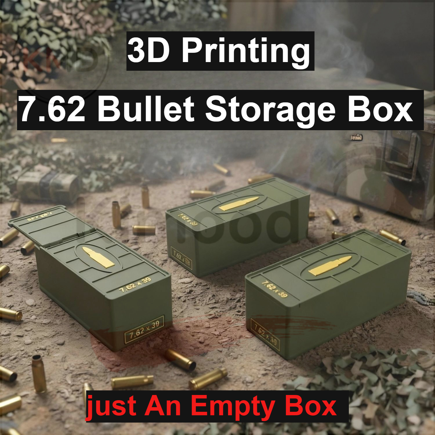 3D Printing Enthusiast - 3D Printing 7.62 Bullet Storage Box,