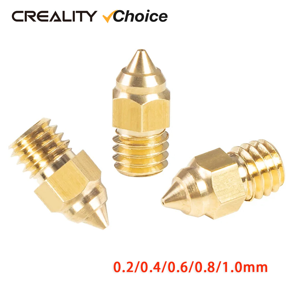 3D Printer Nozzle Brass - Creality 5Pcs/Set 0.2/0.4/0.6/0.8/1.0mm High-Speed Brass Nozzles
