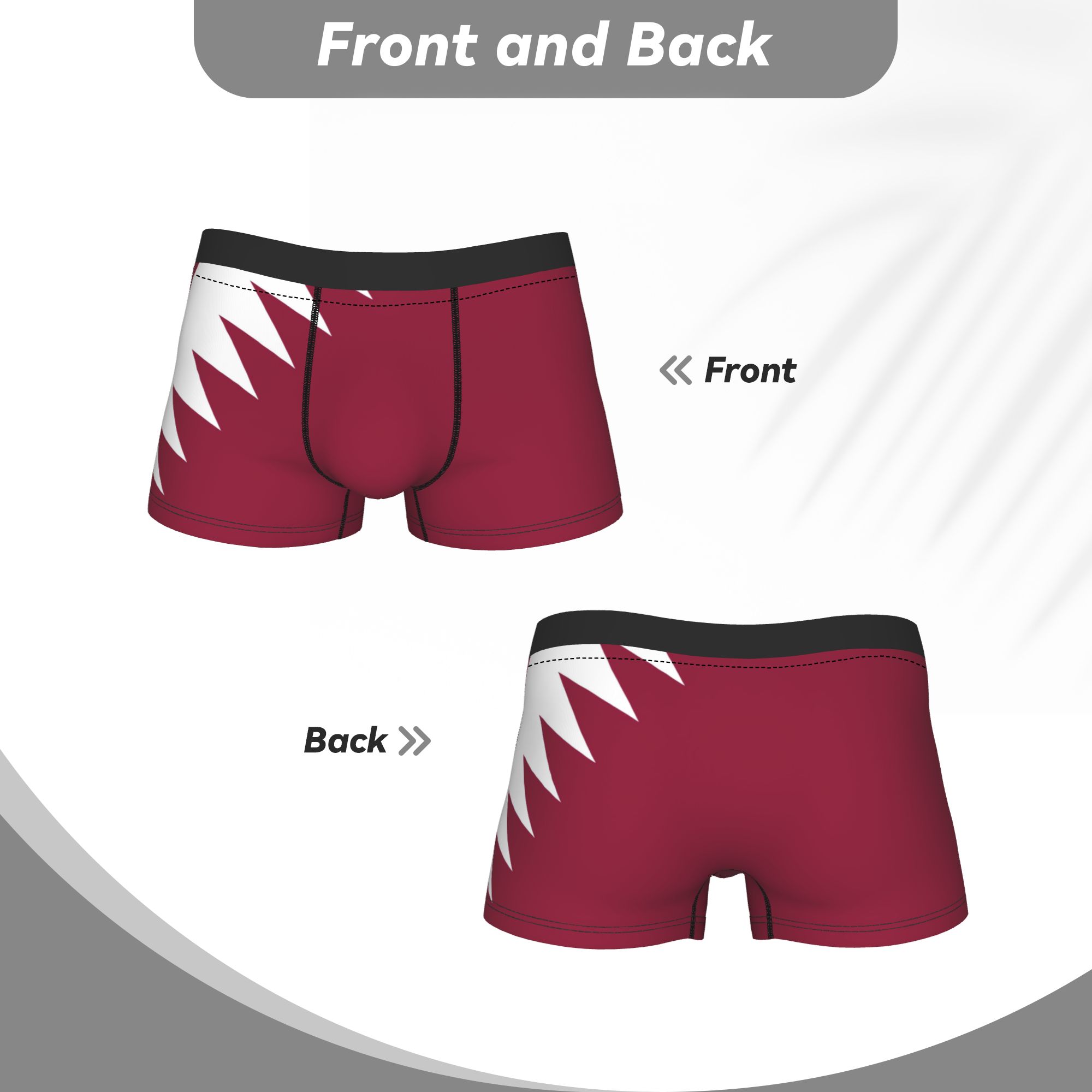 Qatar Flag Emblem Underwear  N - огляд і ціна 3D Printing Qatar