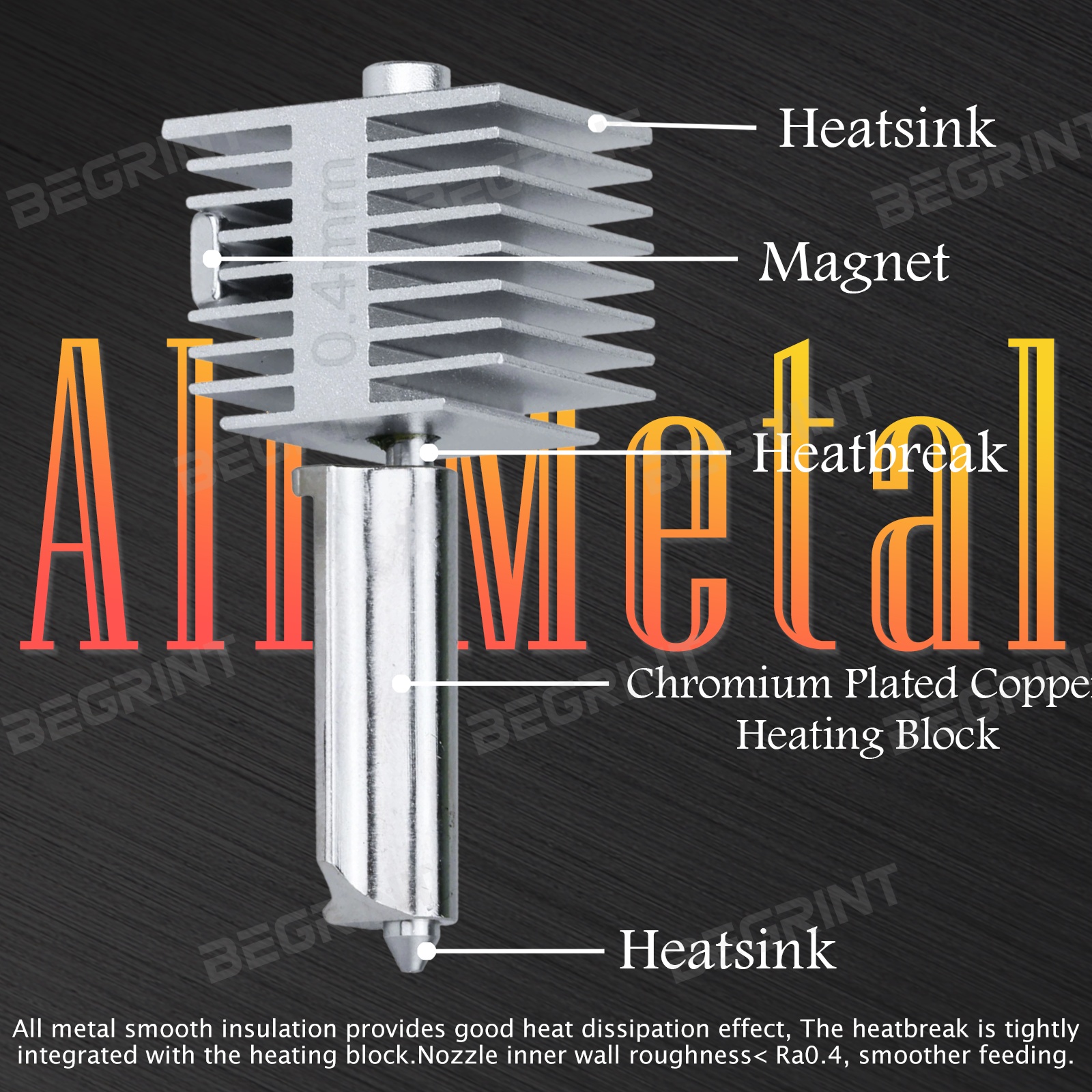 Upgraded Hotend Kit For Bamb L - огляд і ціна Nozzle 0.4Mm Hardened