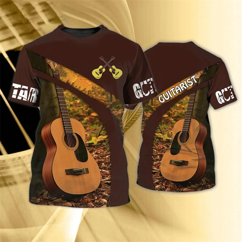 Fashion 3D Guitar Print T Shir - огляд і ціна 3D Printing Guitar