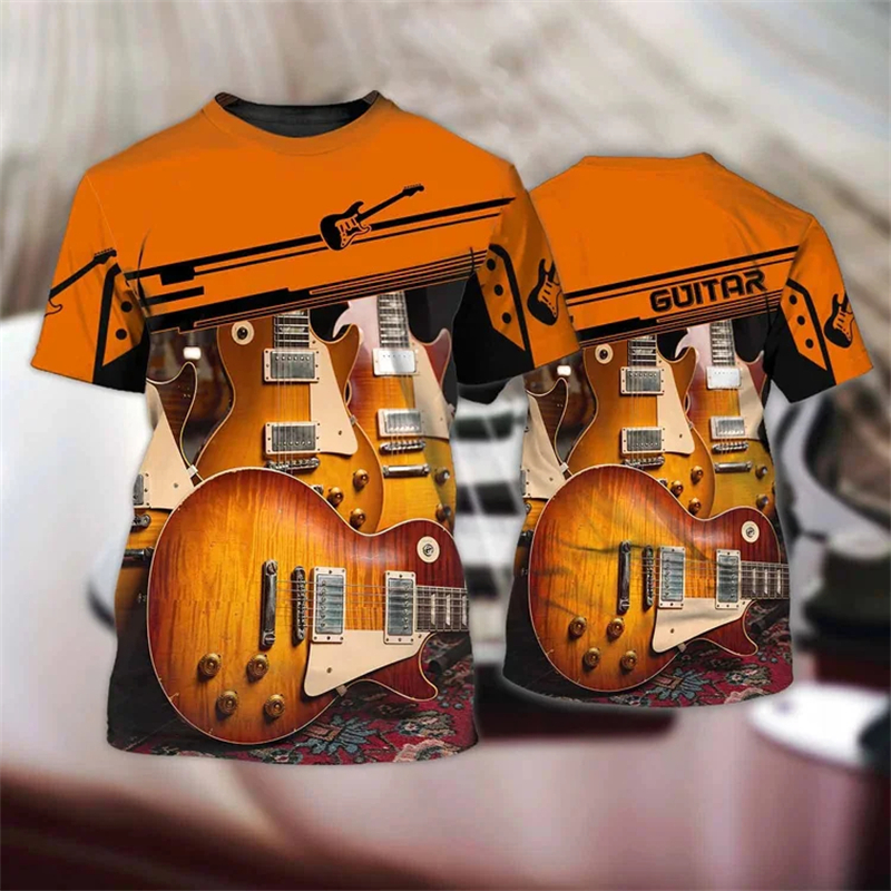 Fashion 3D Guitar Print T Shir - огляд і ціна 3D Printing Guitar