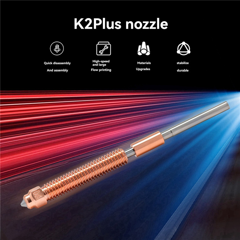 AS59 -4X For Creality K2 Plus  - огляд і ціна Nozzle 0.4Mm Hardened