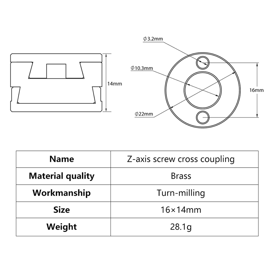 KINGROON 16mm Oldham Coupling  - огляд і ціна 3D Printing Z Axis